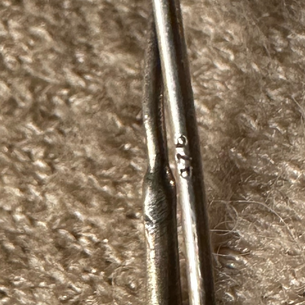 Vintage sterling puffed teardrop earrings - Picture 3 of 6
